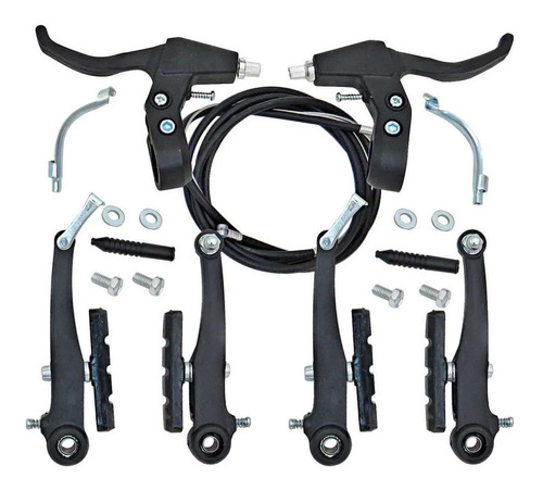 Kit Frenos V-brake Juego Completo Con Cables Y Manijas