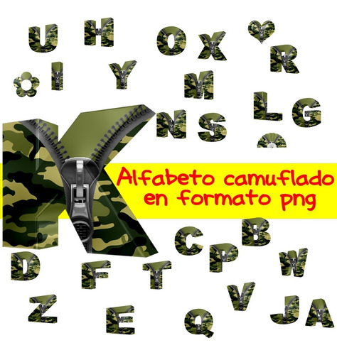 Alfabeto Camuflado En Formato Png