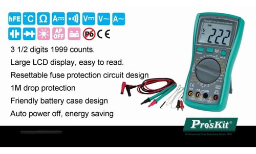 Imagen 5 de 6 de Tester Multimetro Digital Cat3 Capacimetro Resistencia Temp