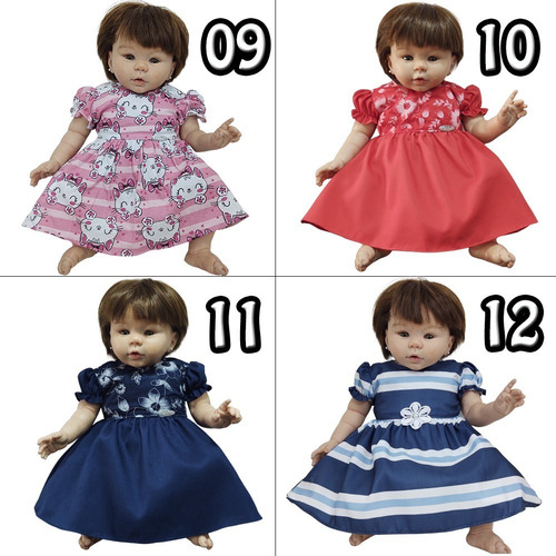 Imagem 5 de 7 de Kit Com 4 Vestidos De Bebê Reborn Katitus Boneca