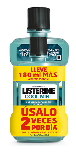 Pack Enjuague Listerine Coolmint 500ml+180ml