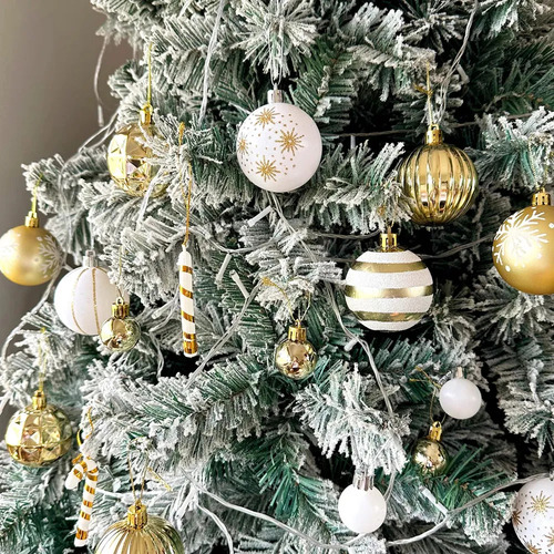 Set De Esferas Y Adornos Navideños Dk, 42 Unidades, Rosa Y A