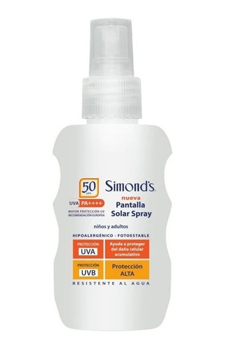 Protector Solar Spray Pantalla Solar 50spf De 50 Ml Simonds