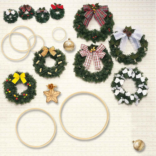 4 Anillos De Bambú, Círculo De Madera, Colector Redondo, Par