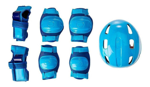 Imagem 3 de 5 de Patins In-line Tri-line Azul 26 A 33 Menino + Acessórios