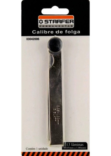 Calibre Valvula Folga 0,05mm A 1mm 13 Laminas - Starfer