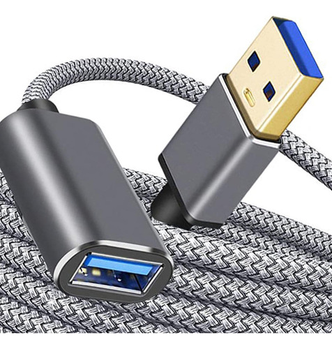 2 Cable De Extensión Usb 3.0 Macho A Hembra Nylon 0,5 M