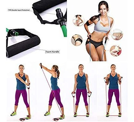 Imagen 9 de 9 de Bandas Elásticas Kit Teratubos Set X 4 Ejercicio Gym