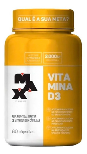 Vitamina D3 Colecalciferol 2000 Ui 60 Caps -  Max Titanium