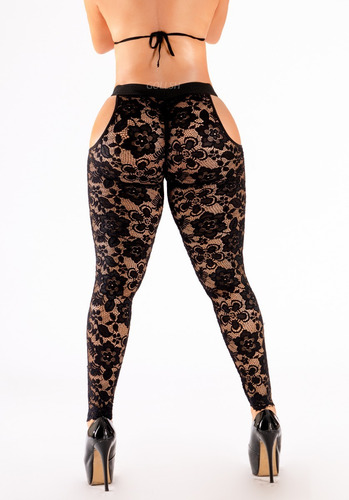 Leggins Mallon Incluye Tanga Corte Twerking Sexy Encaje Dama