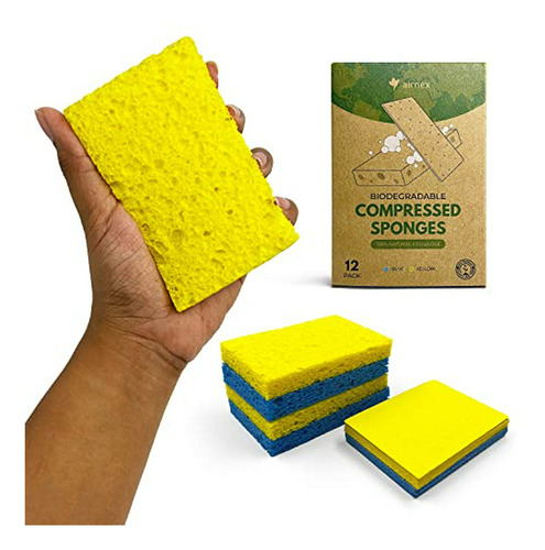 Esponjas Comprimidas Biodegradables, Pack De 12