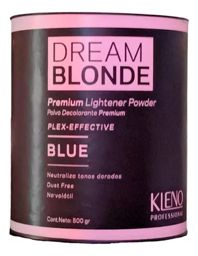  Kleno Polvo Decolorante Dream Blonde Premium Plex Blue X 500 Tono Sin tono