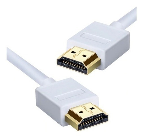 Cabo Hdmi Branco Ultra Fino Com Alta Velocidade De 1 Metro