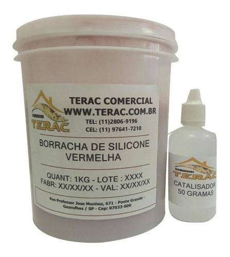 Borracha De Silicone Moldes Vermelha - 1kg + Catalisador