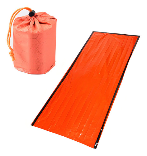Saco De Dormir De Emergencia Portátil Ligero Para Exteriores Color Naranja