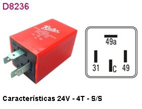 Destellador Electronico 24v 4 Terminales Omnibus S/soporte