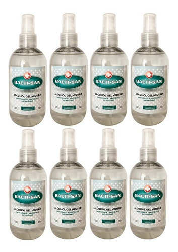 8 Alcohol En Gel Antibacterial Higienizante Manos Anmat X250