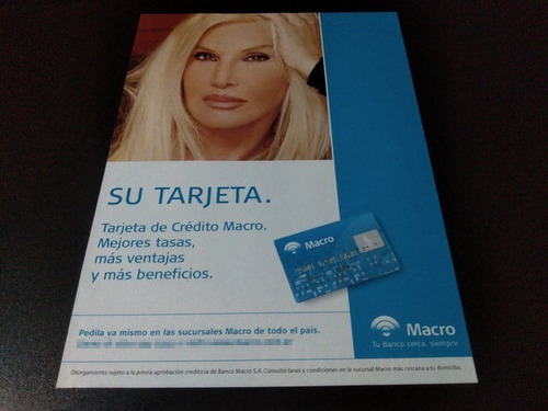 (pf311) Publicidad Susana Gimenez * Banco Macro (Usado)
