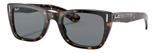 Óculos de sol Ray-Ban Wayfarer Caribbean Standard armação de acetato cor polished shiny havana, lente dark blue de cristal clássica, haste polished shiny havana de acetato - RB2248