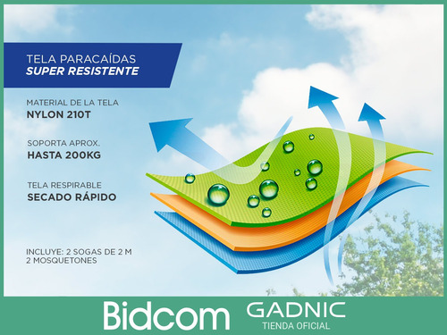 Imagen 5 de 9 de Hamaca Paraguaya Colgante Utraliviana Gadnic Para Jardin