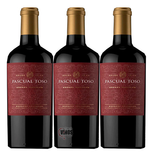 Vino Pascual Toso Estate Cabernet Sauvignon Pack X3 Unidades