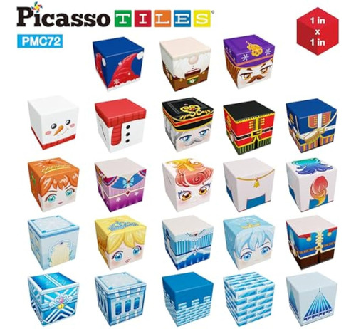 Cubo Magnético Picassotiles Con Temática De Hielo Invernal,