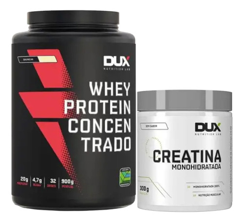Kit Whey Concentrado 900g E Creatina 300g Dux Nutrition