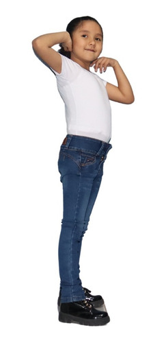 Jeans Niña Stretch Tipo Colombiano Pretina Ancha Zoly Zl116