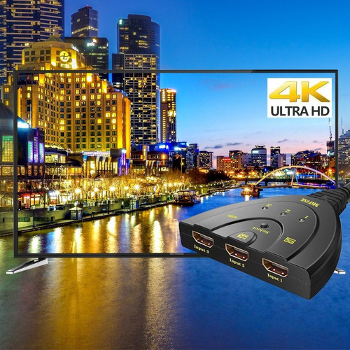 Imagen 2 de 9 de Switch Splitter Out Cable 3port Soporta 4k X 2k Para Ps3
