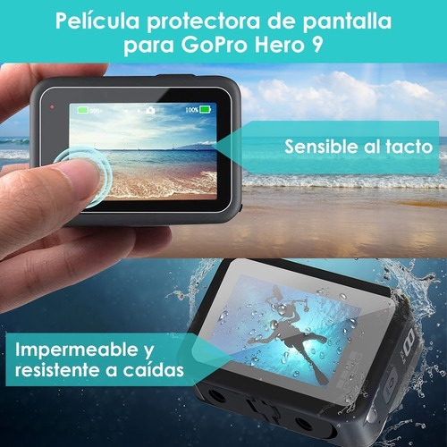 Imagen 4 de 8 de Kit De Carcasa Cámara Funda Para Gopro 10/9 Black