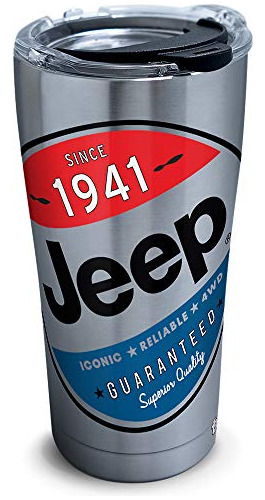 Marca Jeep Colosal Aislado Vaso De Plata De Acero Inoxi...