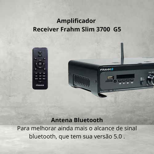 Amplificador Frahm Slim 3700 Som Ambiente Optical 240w