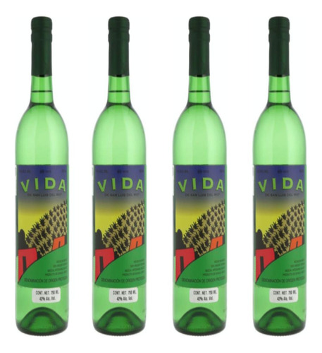 Pack De 4 Mezcal Vida Blanco 750 Ml