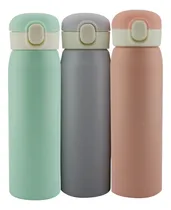 Comprar Botilito Metálico 600ml Pitillo Botella Termo Agua Deporte