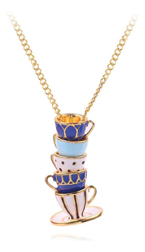 Zhang Shine Dainty Funny Stacked Esmalte Teacup Collar, 3d