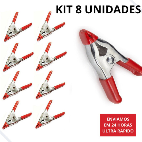 Kit 8 Jacaré Garra Grampo Bateria Carregador Automotivo