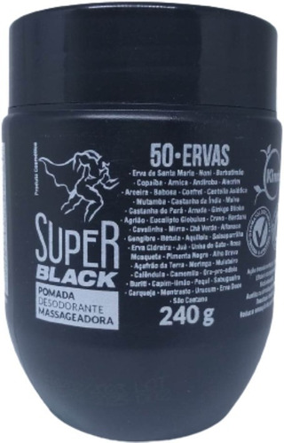 Pomada Massageadora Super Black 50 Ervas Bio Instinto 240g