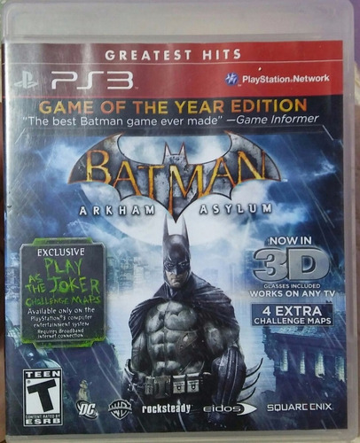 Batman Arkham Asylum 3d Ps3 Fisico Sellado Original Ade