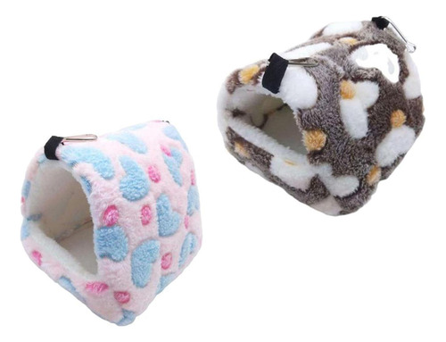 2 Uds Cama De Hámster De Felpa Gruesa Nido Hamaca