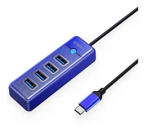 Hub USB 3.0, 4 portas, adaptador LED USB-c de 5 Gbps