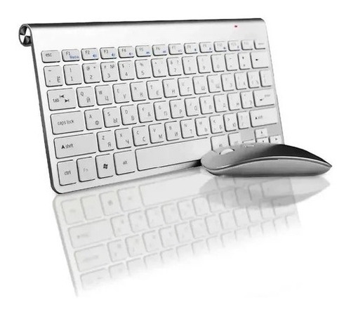 Kit Teclado E Mouse Bluetooth Wireless Usb Para /pc Cor do mouse Prateado Cor do teclado Prateado