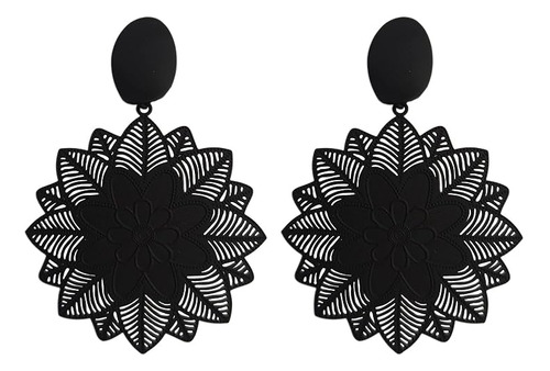 Aretes Flor Negra Para Mujeres Y Niñas Aretes Colgantes Goti