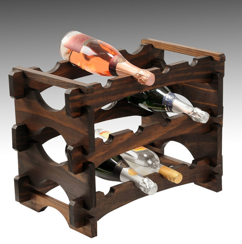 Mini Adega Porta 12 Garrafas Vinho Rack Modulado Colonial