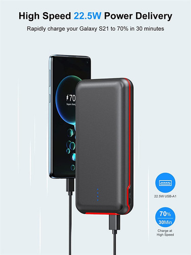 Cargador Portatil Retmsr Bateria Externa De 30000 Mah Con C