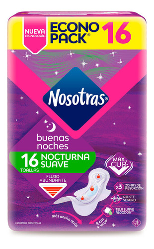 Toallas Femeninas Nosotras Nocturna X 16 Un