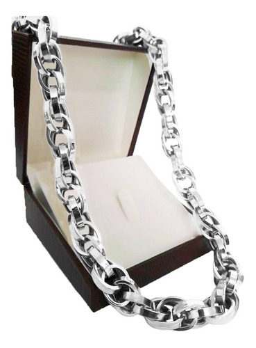 Corrente Cordão Baguete Duplo 99 Gramas 65cm Ouro 18k Branco