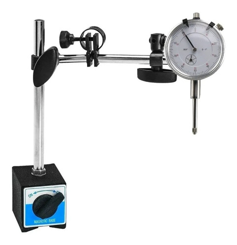 Imagen 1 de 7 de Reloj Comparador Calibrador De Torno Con Base Magnética 