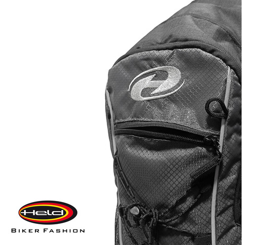 Mochila Moto Touring Held To Go 12 Lts Pvc Color Negro/Gris Diseño de la tela Liso