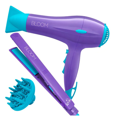 Secador Bloom 2000w E Prancha Ceramic E Difusor Gama Violeta