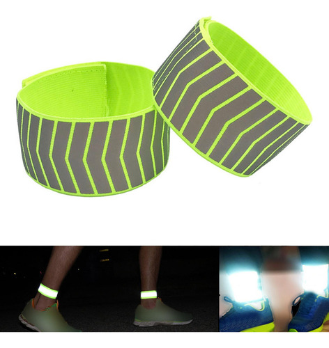 . 2 Brazaletes Reflectantes Verdes For Correr